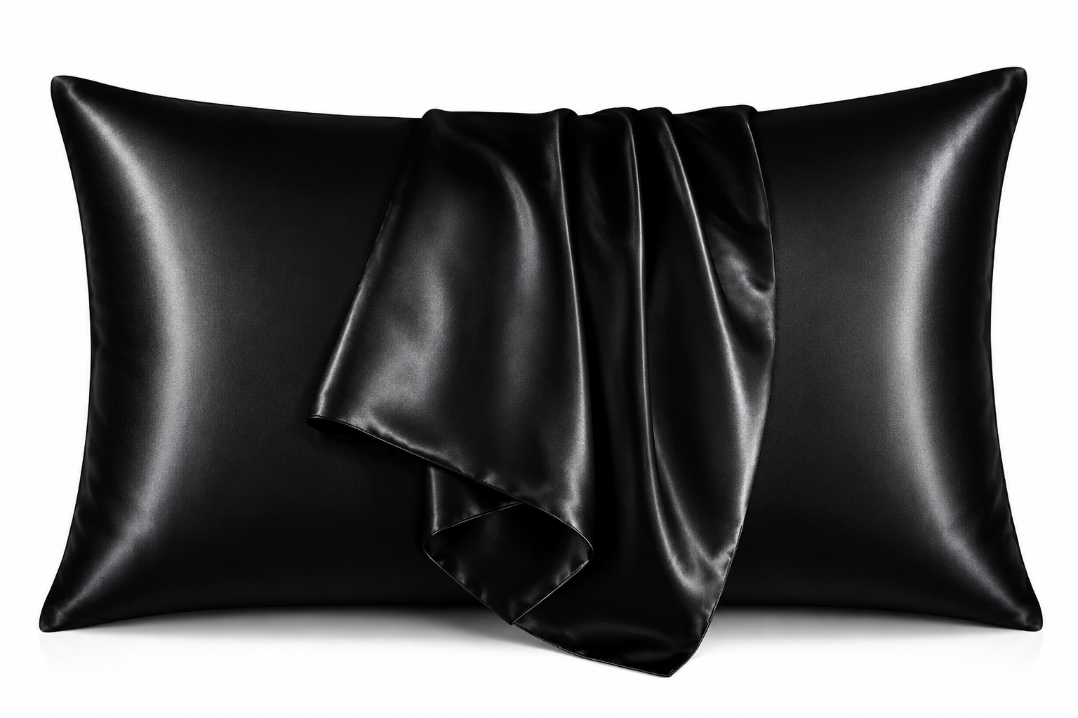 Satin Pillowcase Black Silky Soft Pillow Cover for Hair Skin Anti Frizz