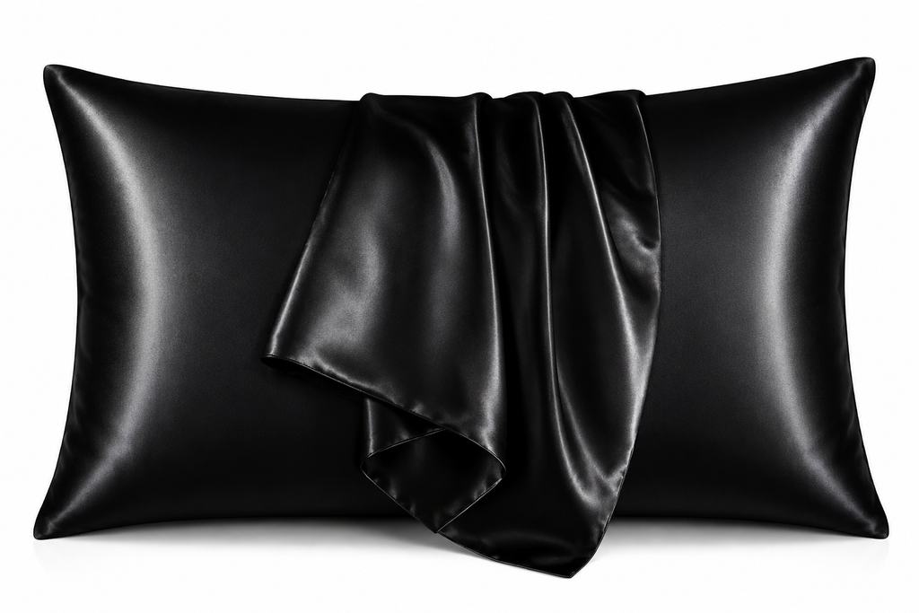 Satin Pillowcase Black Silky Soft Pillow Cover for Hair Skin Anti Frizz