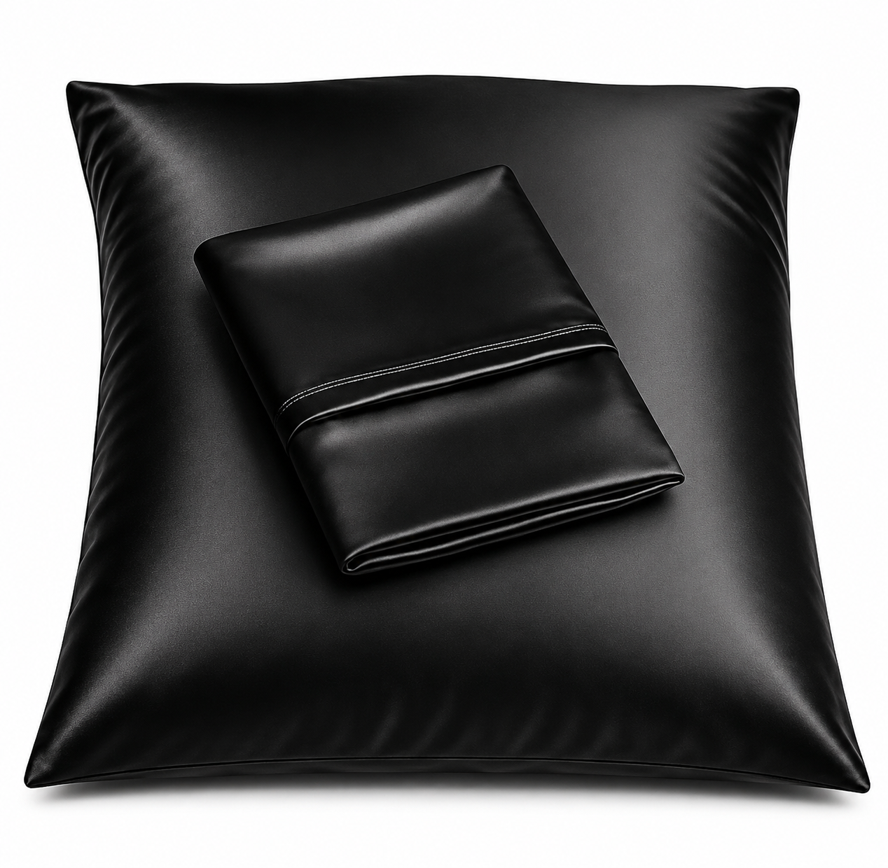 Satin Pillowcase Black Silky Soft Pillow Cover for Hair Skin Anti Frizz